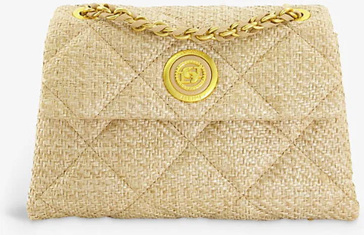 Womens Natural-raffia Duchess Medium Quilted Raffia Handbag