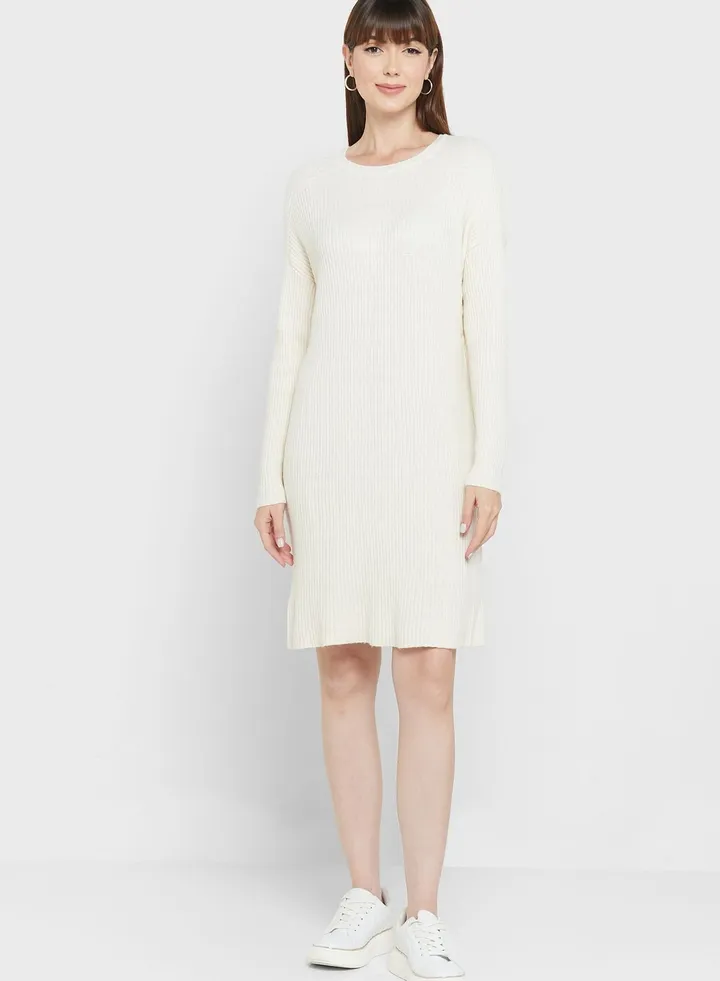 Round Neck Knitted Dress