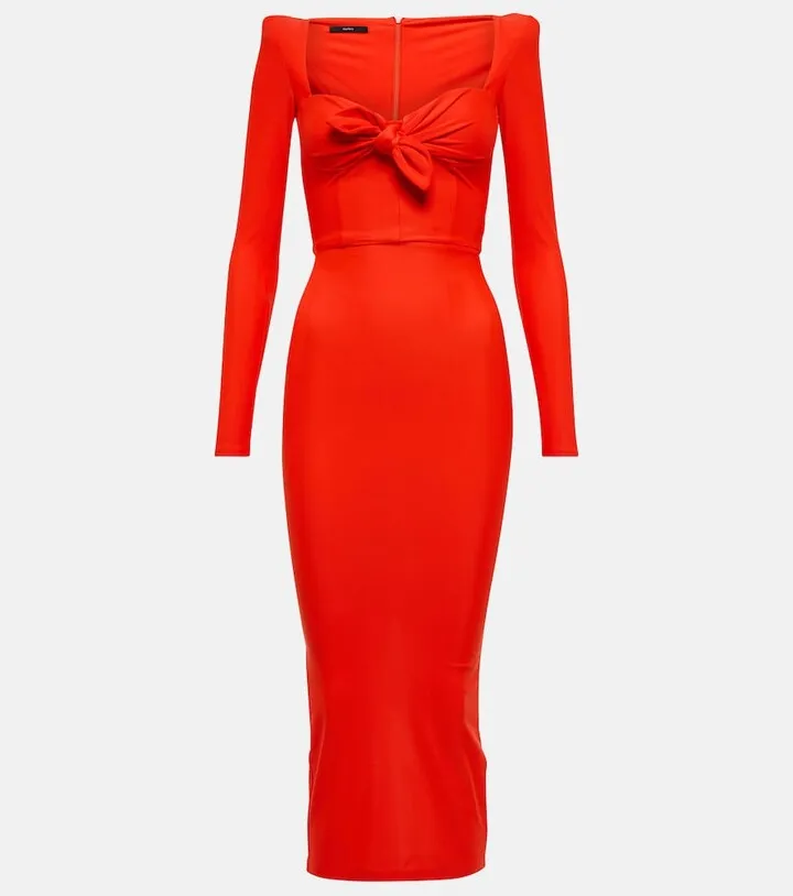Kellan bow-embellished midi dress