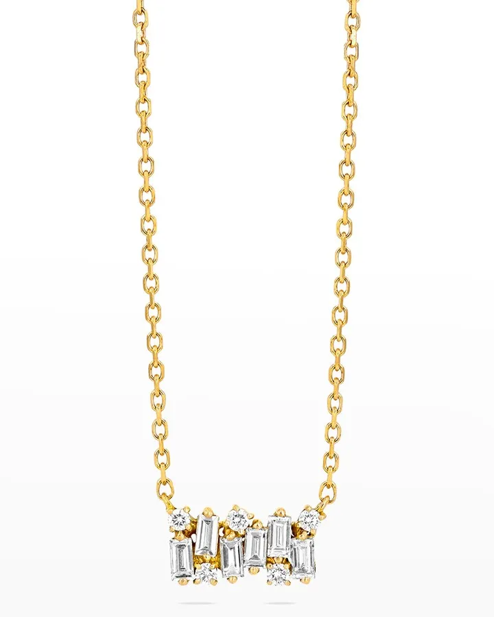 Shimmer Small 18K Gold Diamond Necklace