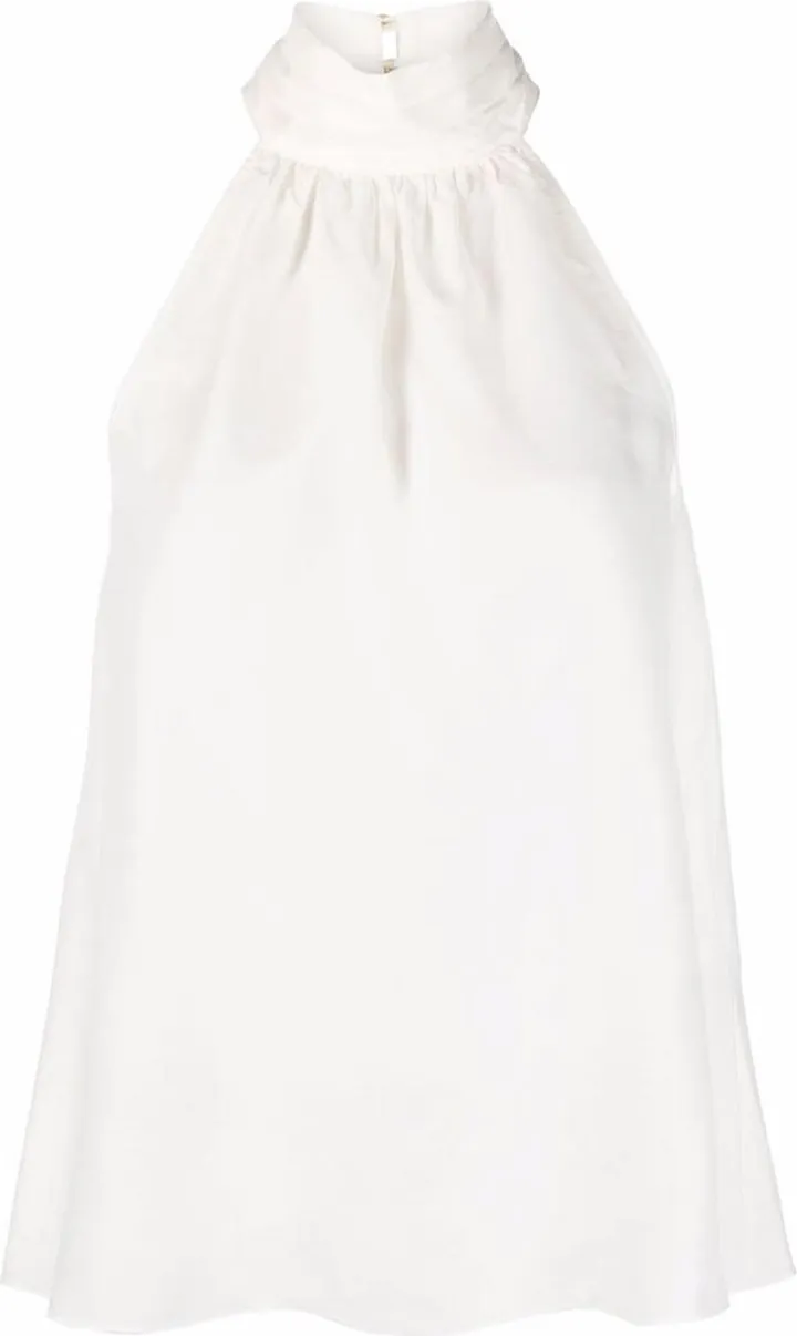 Chain-Detail Halterneck Blouse