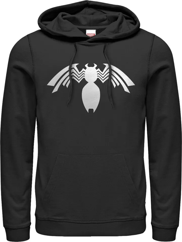 Men's Marvel Venom Emblem Pull Over Hoodie - Black - Medium