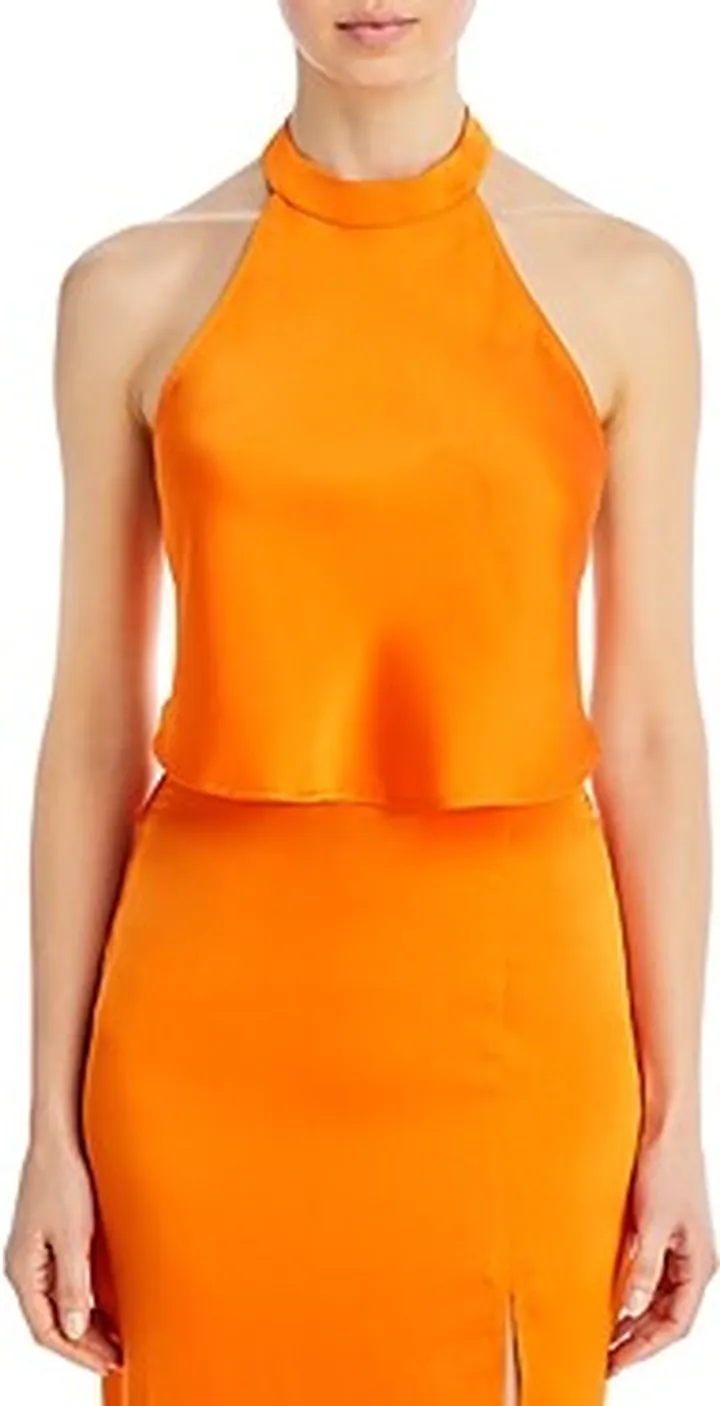 Fore Satin Halter Crop Top