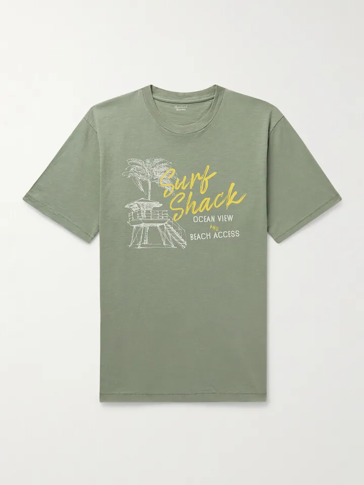 Surf Shack Printed Slub Cotton-Jersey T-Shirt