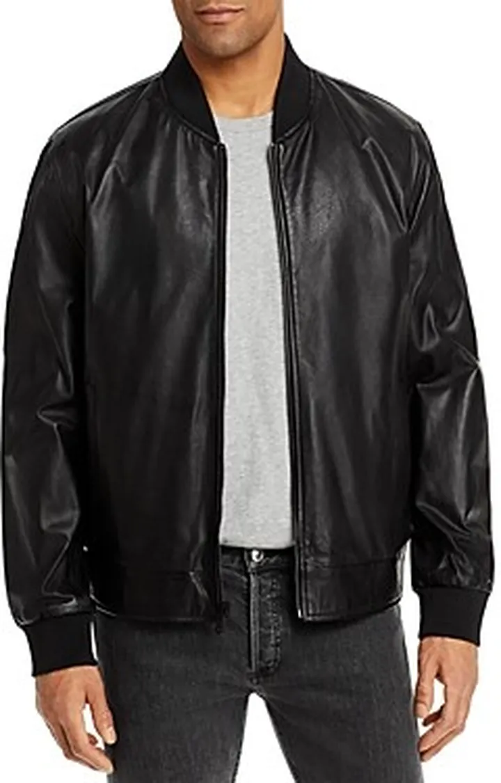 Cole Haan Leather Moto Jacket