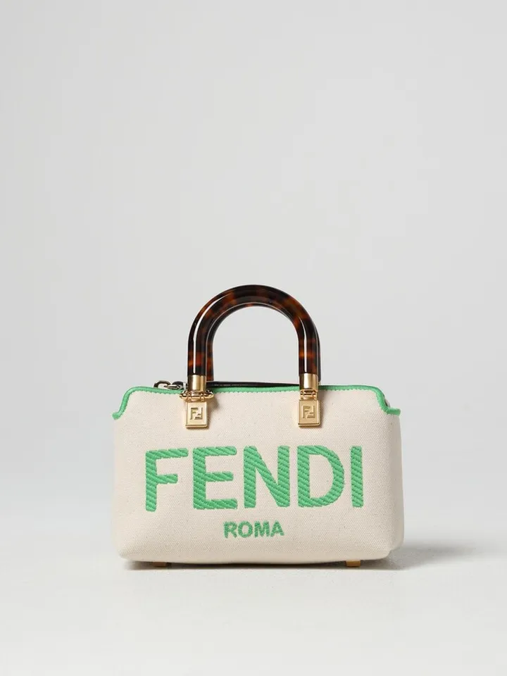 Mini By The Way Fendi bag in canvas with embroidered logo