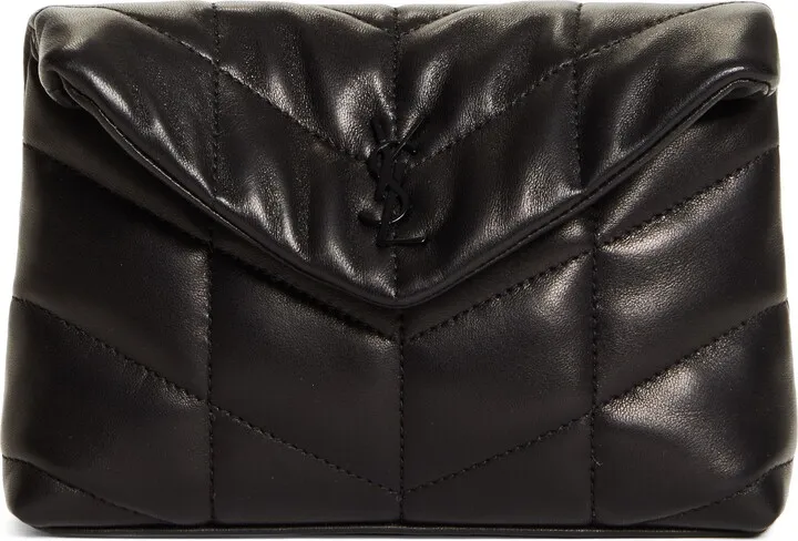 Small Lou Puffer Quilted Leather Pouch