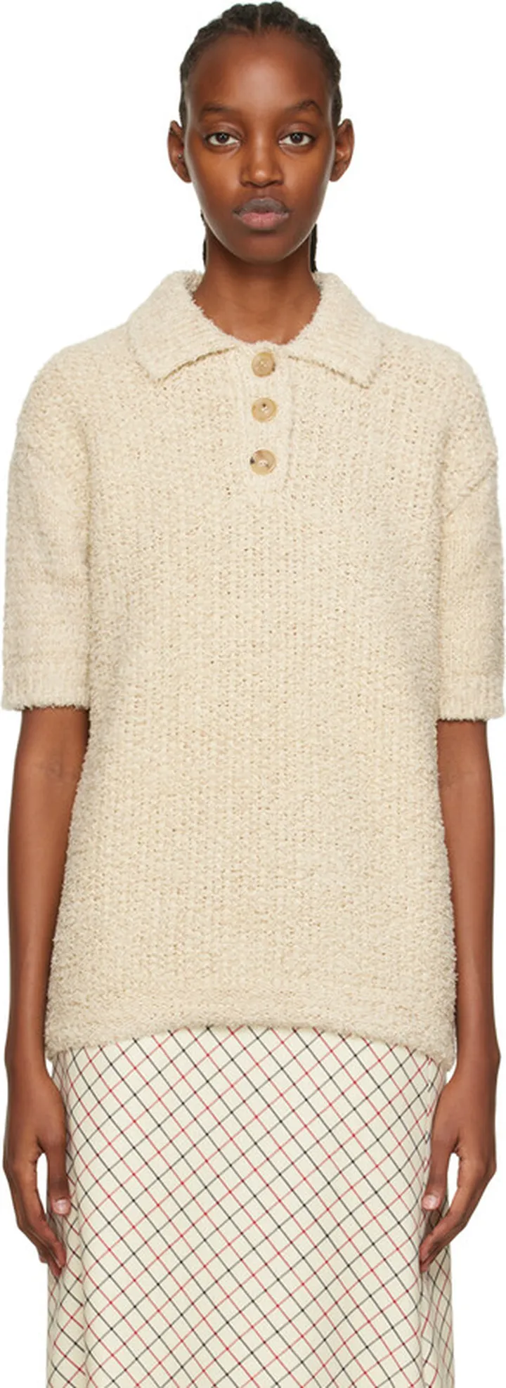 Maison Margiela Beige Linen Polo