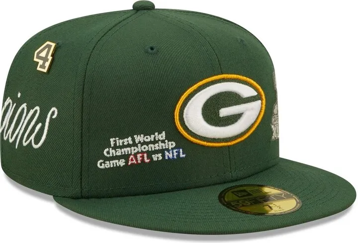 Men's New Era Green Green Bay Packers Historic Champs 59FIFTY Fitted Hat