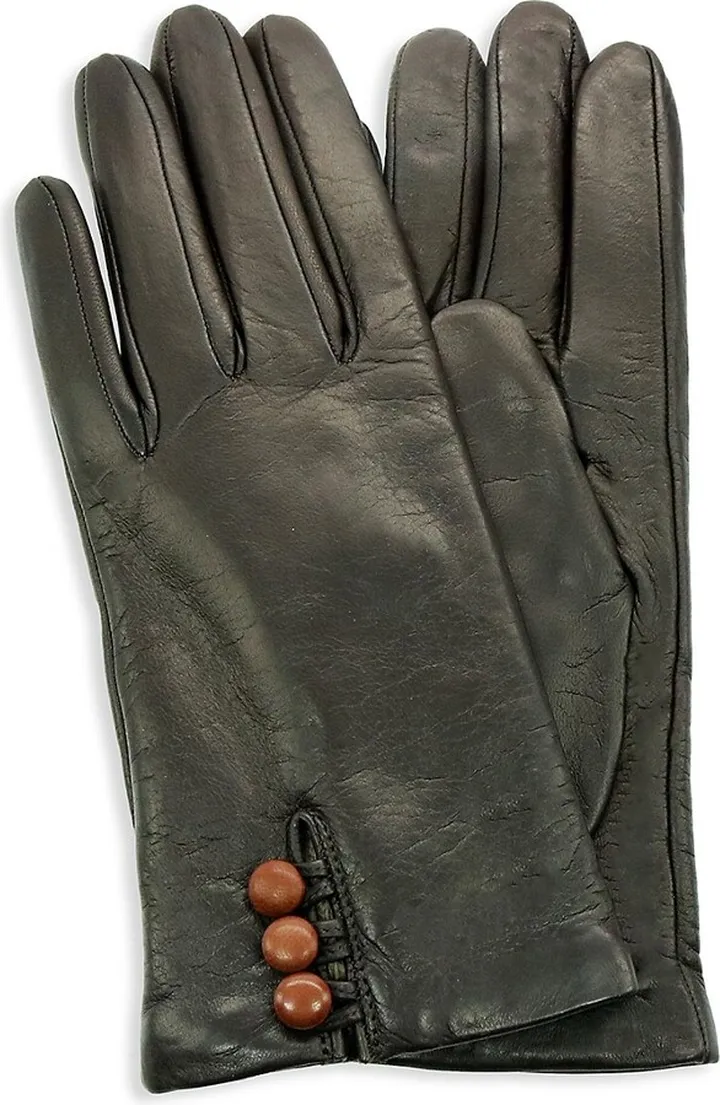 Wool Blend-Lined Leather Gloves