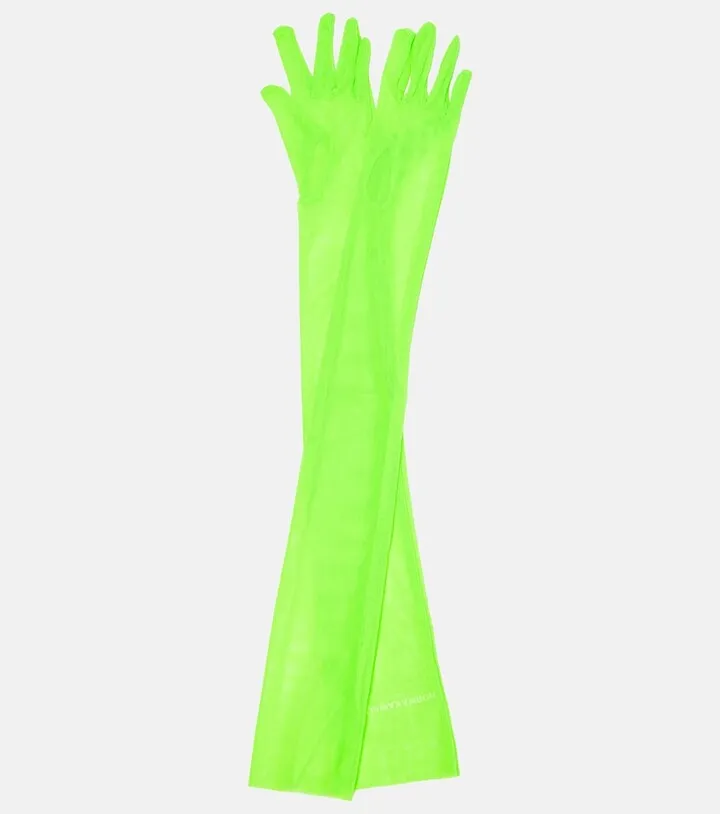 Long semi-sheer gloves