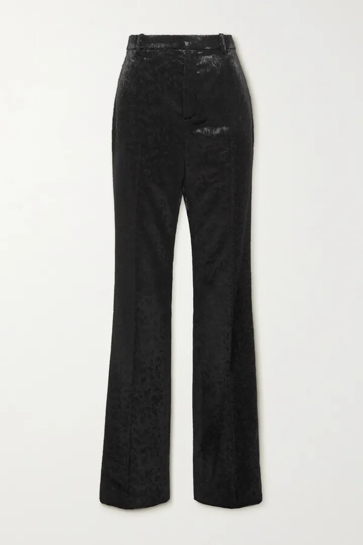 SAINT LAURENT - Straight-leg Velvet Pants - Black