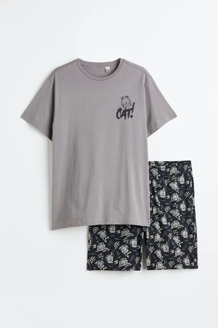 Regular Fit Pajama T-shirt and Shorts