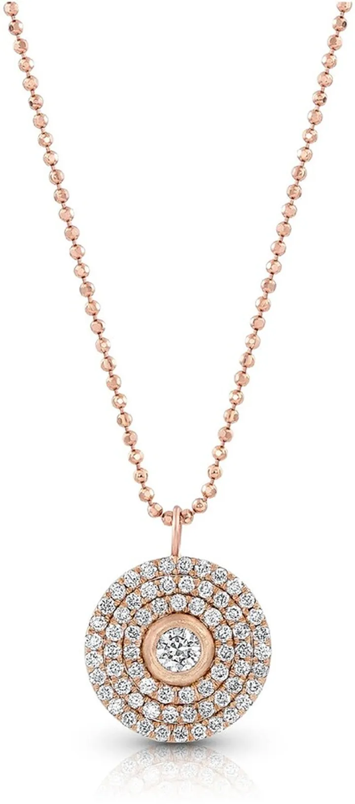 18k Rose Gold Mosaic Diamond Pendant Necklace (Medium)