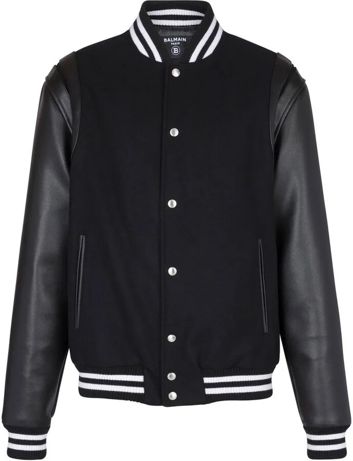 Black Logo Patch Bomber Jacket