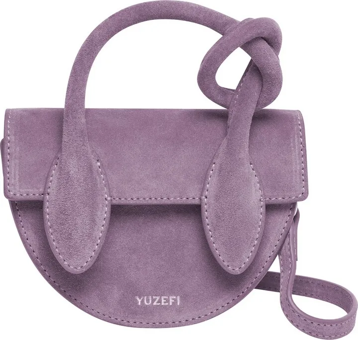Mini Pretzel Suede Crossbody Bag