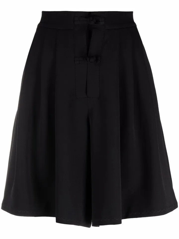 Pleated Wide-Leg Shorts