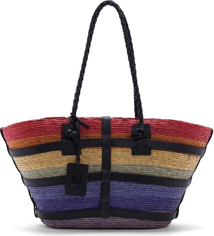 Watermill small straw tote bag