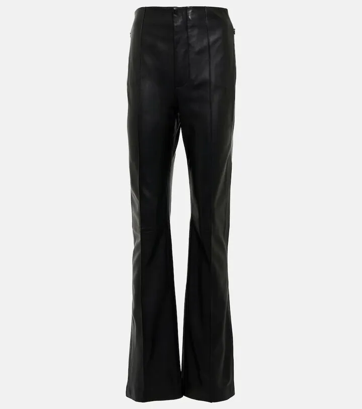 High-rise flared leather pants
