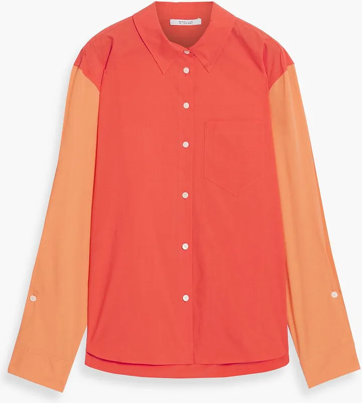 Wesley two-tone cotton-poplin shirt