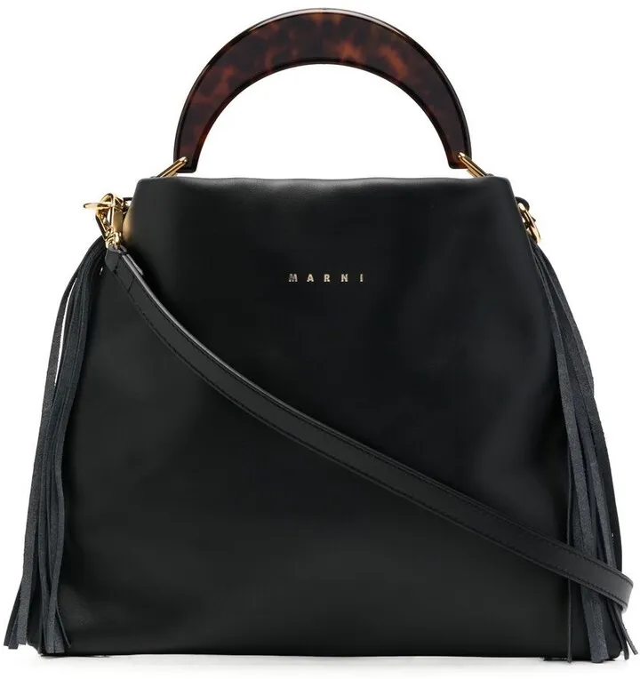 Logo-Print Leather Sac Bag