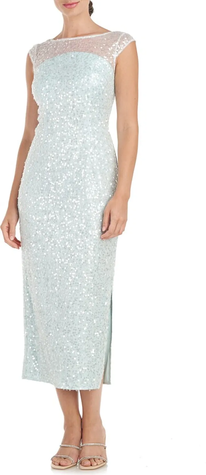 Claire Sequin Cap Sleeve Cocktail Dress