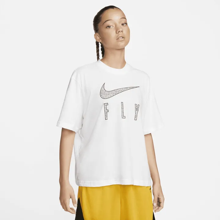 Nike Women's Dri-FIT Swoosh Fly Boxy Tee in White