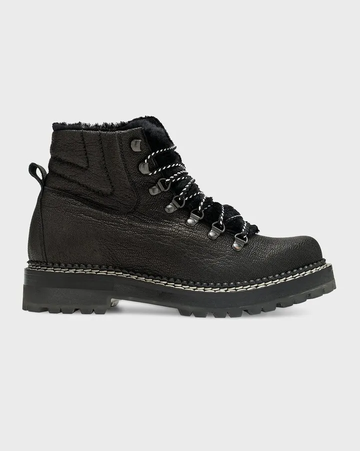 Camelia Shearling Lace-up Winter Booties