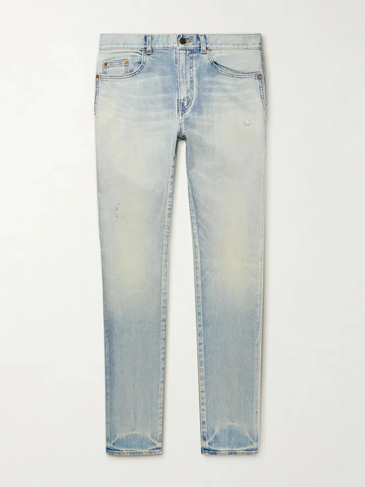 Skinny-Fit Distressed Jeans