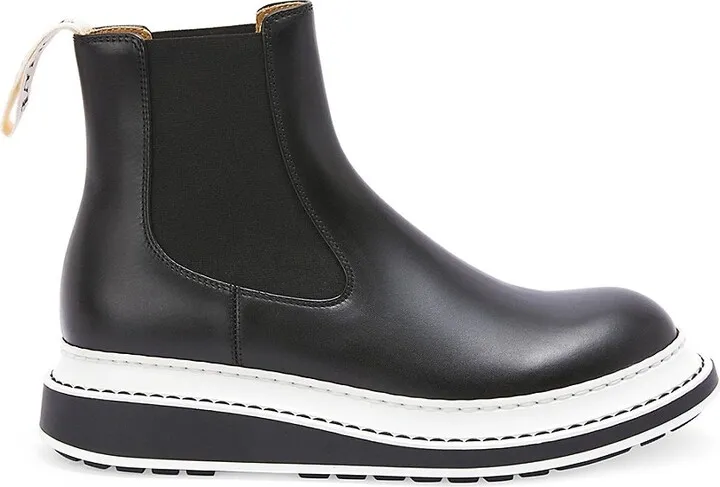 Two Tone Leather Chelsea Boots