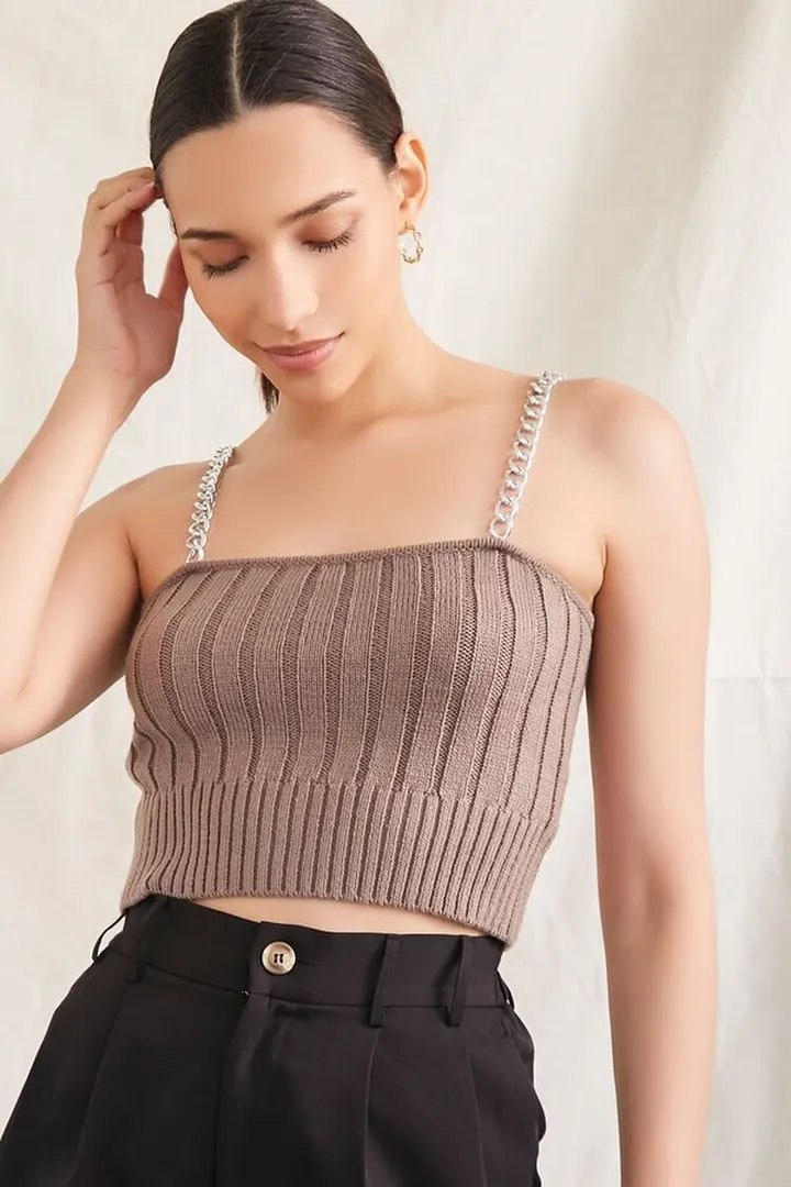 Sweater-Knit Chain Cami