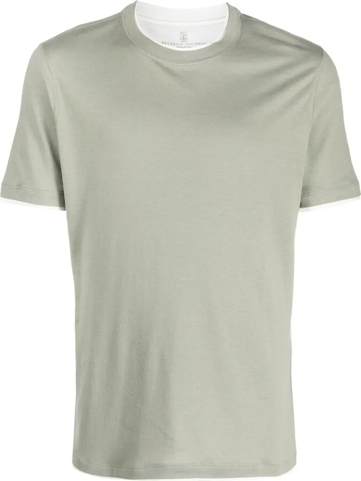 plain cotton-blend T-shirt