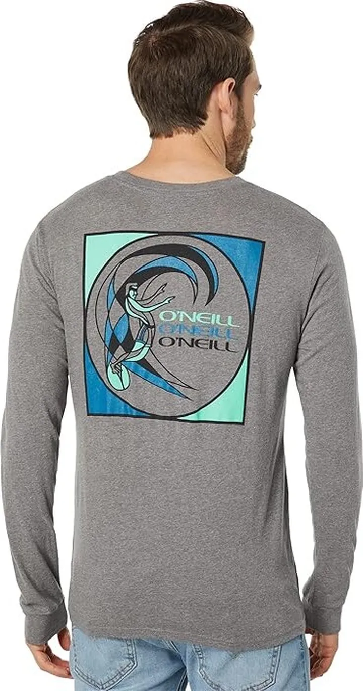 O'Neill Boxed In Long Sleeve Tee (Heather Grey) Men's Clothing