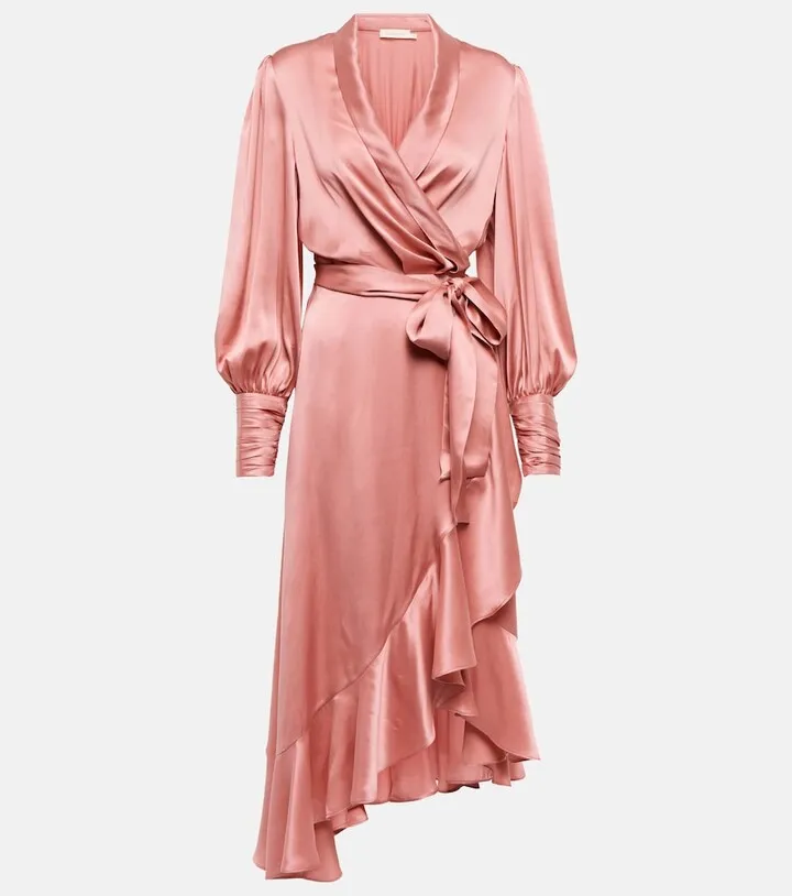 Silk satin midi dress