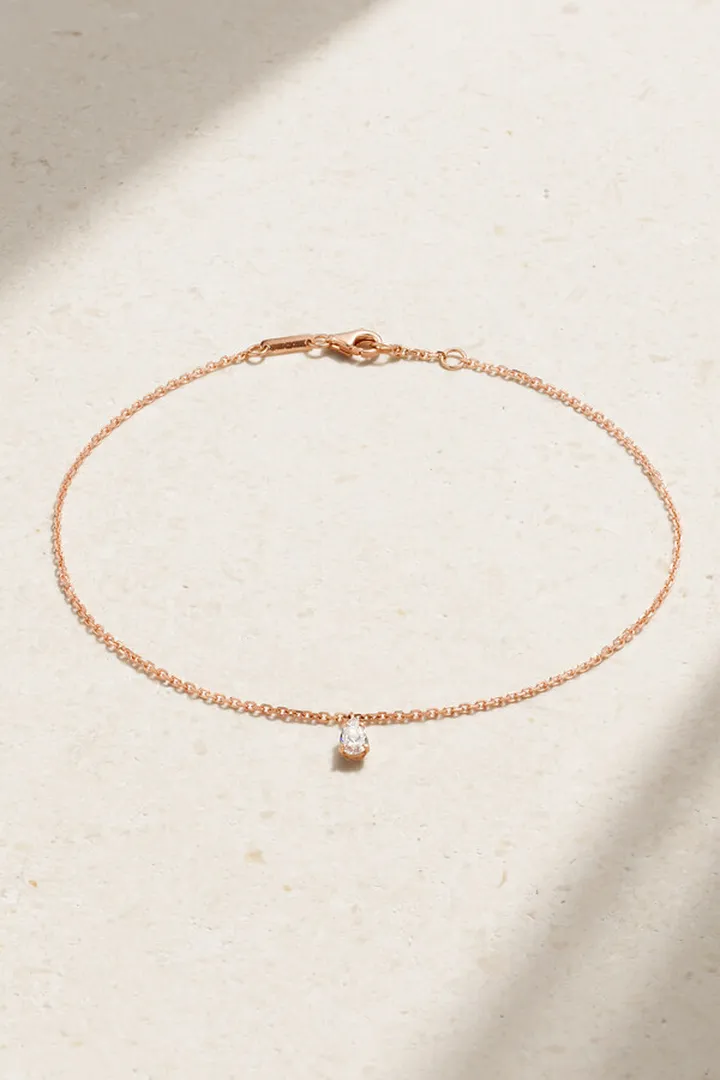 Anita Ko - 18-karat Rose Gold Diamond Anklet - One size