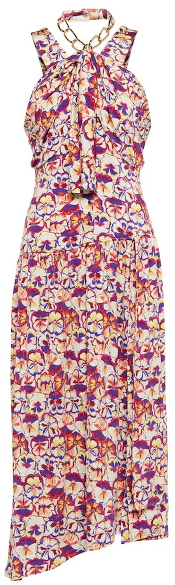Chainlink floral jersey midi dress