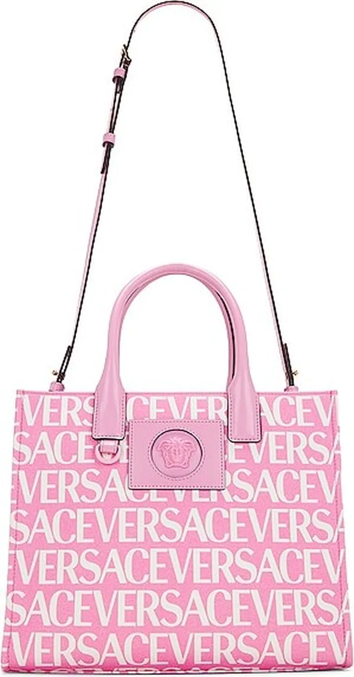 VERSACE Logo Tote Bag in Pink