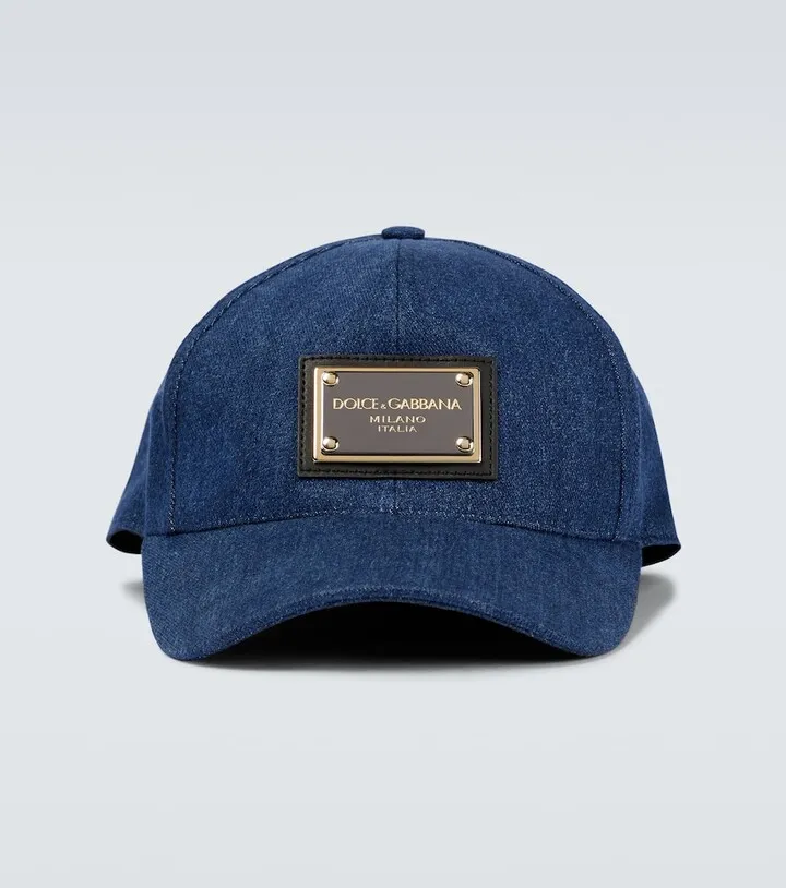 Logo denim baseball cap