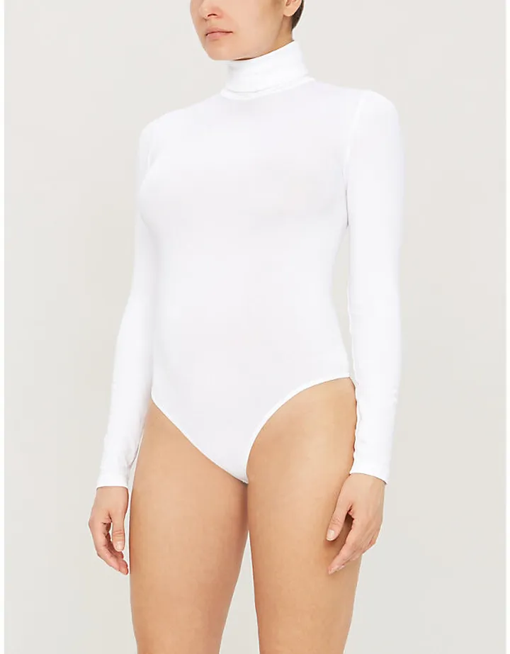Womens White Colorado Turtleneck tretch-jersey Body