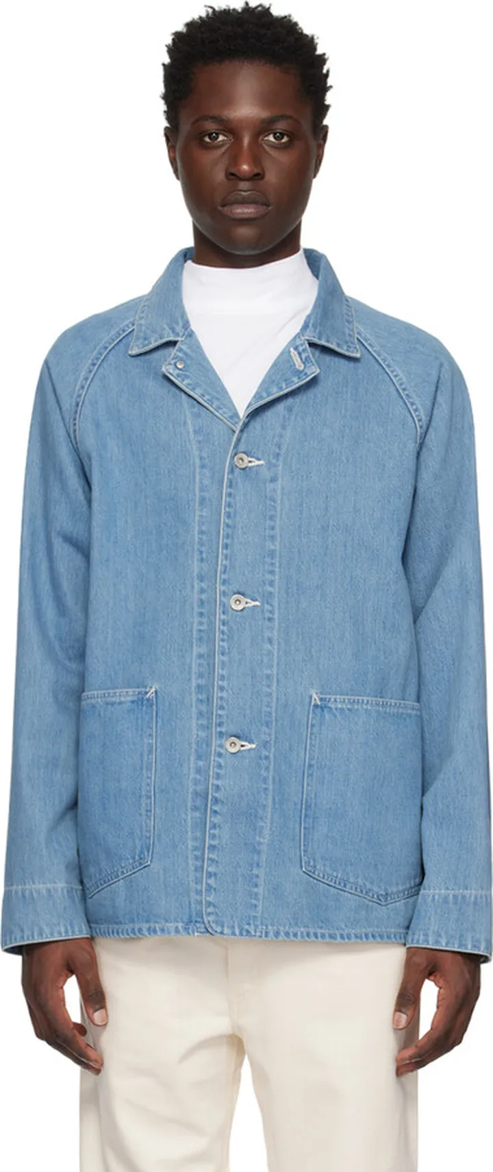 Nanamica Blue Relaxed Denim Jacket