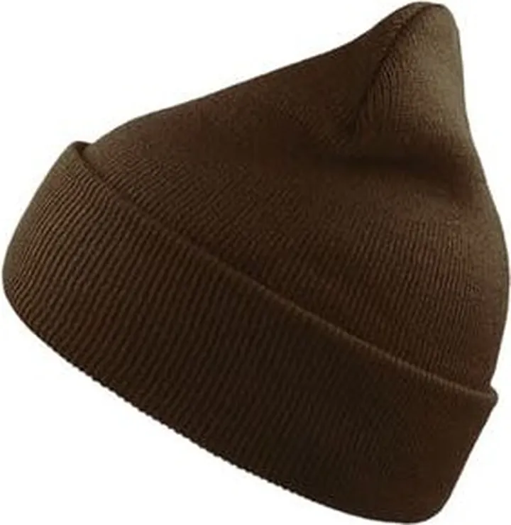 Atlantis Wind Double Skin Beanie With Turn Up (Brown) - Brown