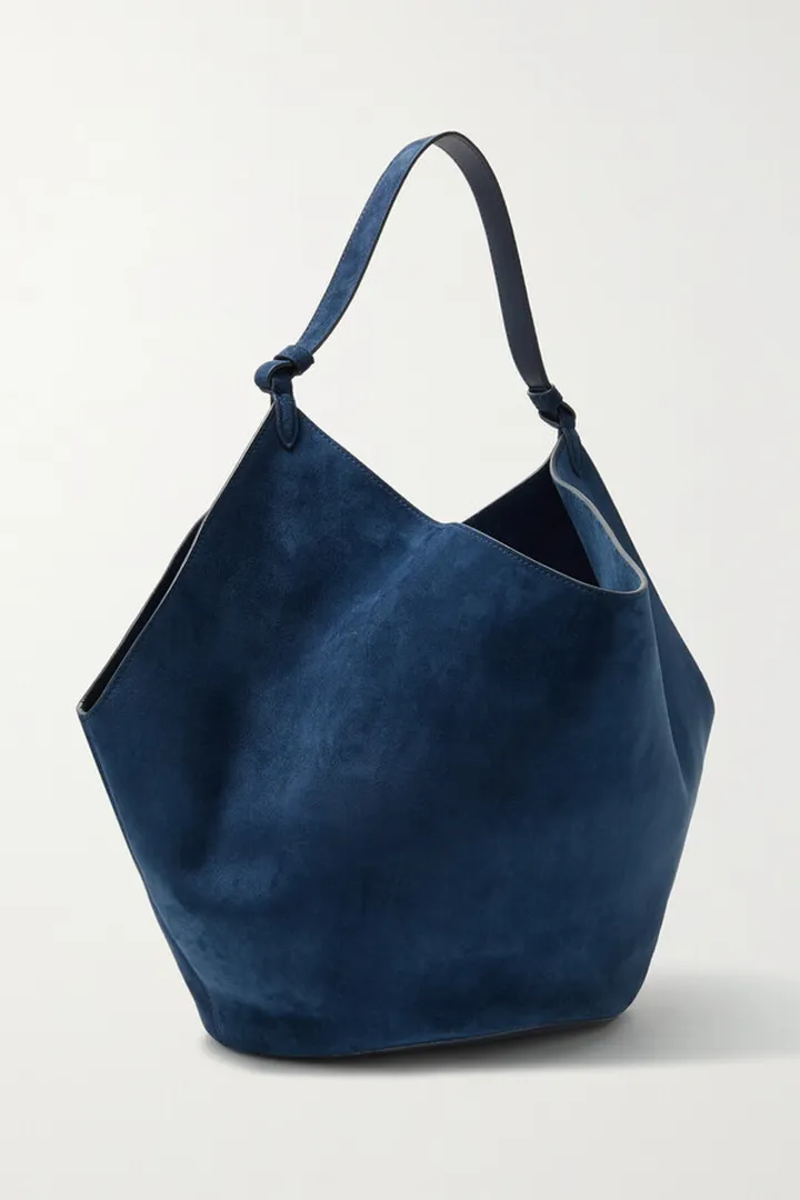 Khaite - Lotus Medium Suede Tote - Blue