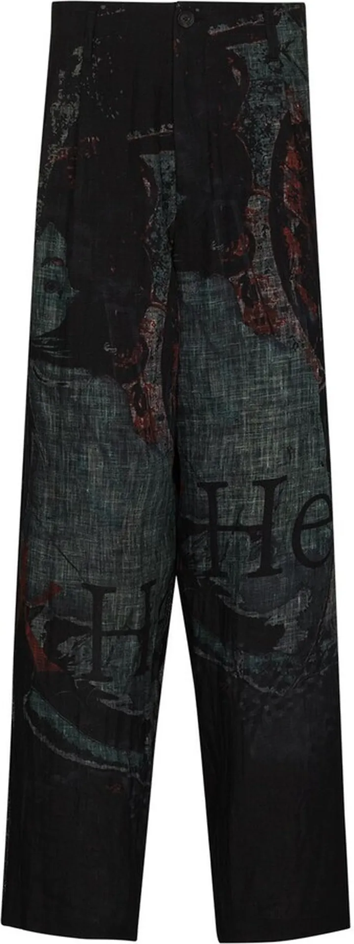 Printed Wide-Leg Trousers