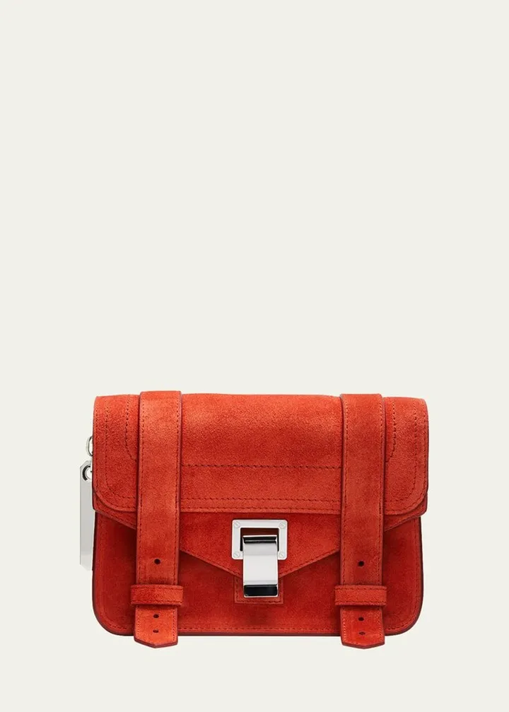 PS1 Mini Suede Messenger Crossbody Bag