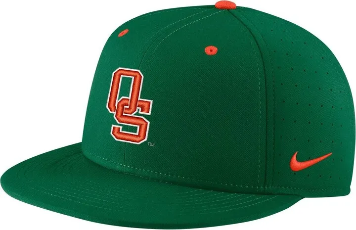 Men's Nike Green Oklahoma State Cowboys Aero True Baseball Performance Fitted Hat