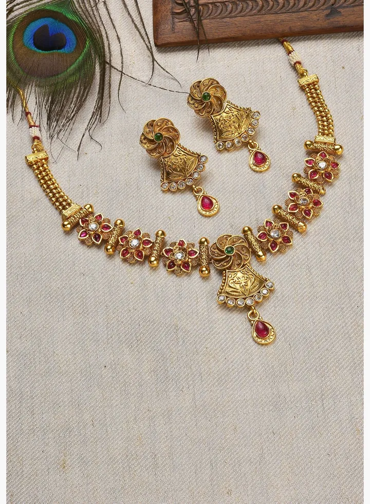 Meenakari Gold Plated Necklace Set