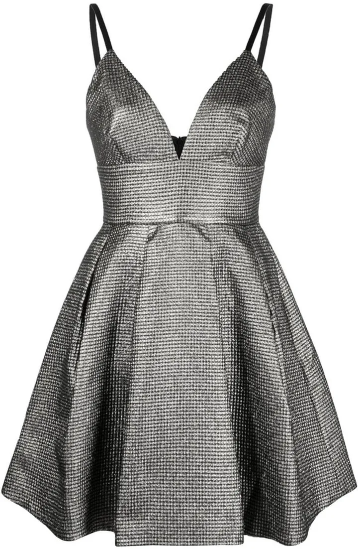 Mtallic Flared Mini Dress