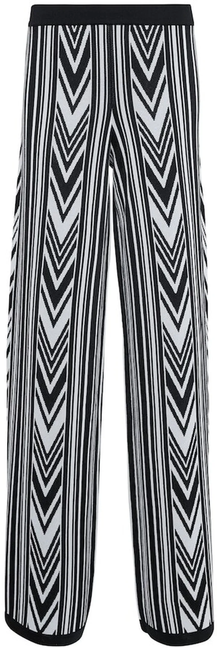 Chevron-striped high-rise pants