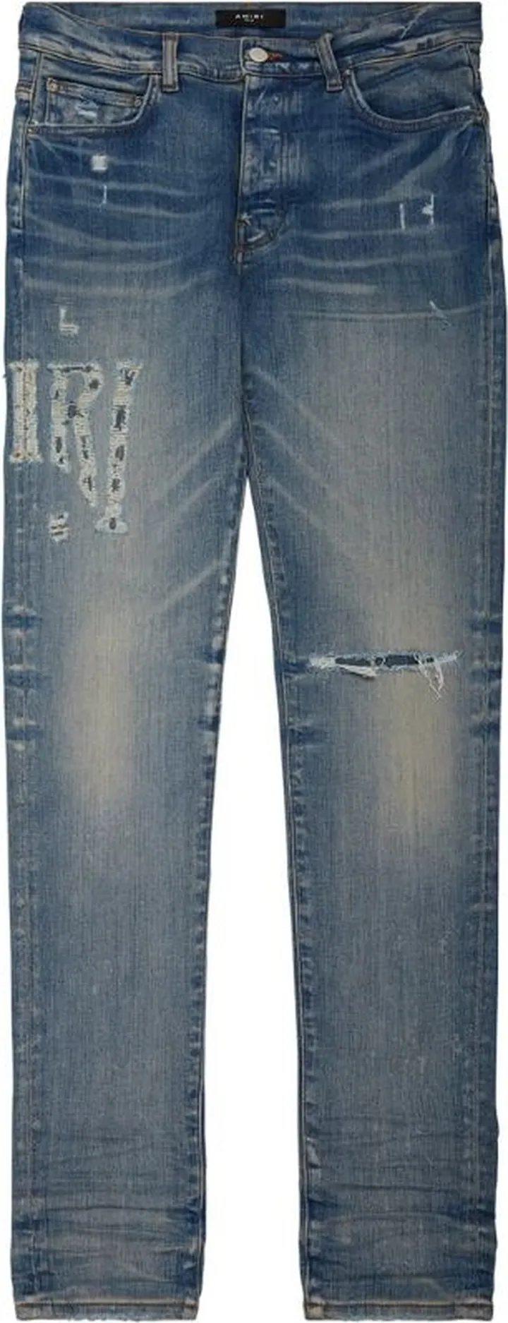 Amiri Distressed Logo Skinny Jeans