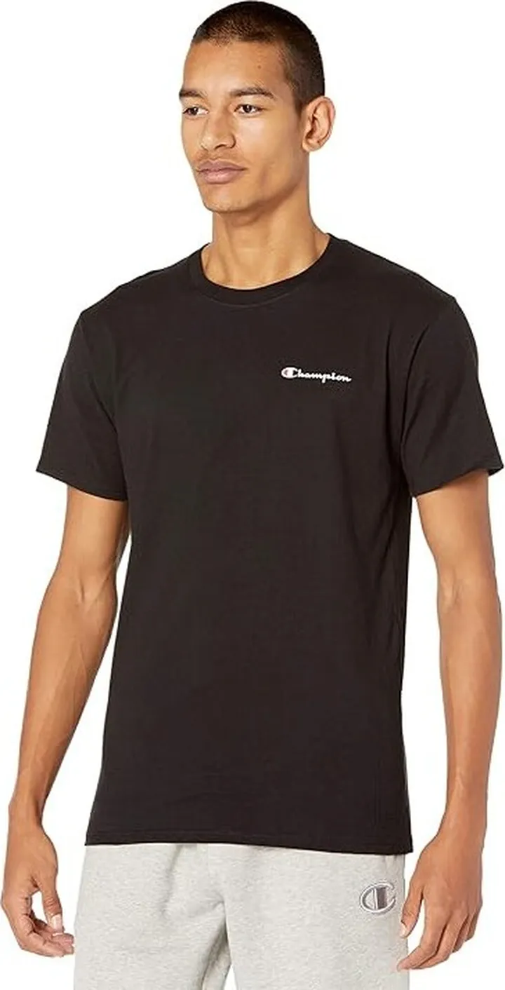 Champion Classic Graphic Small Logo Tee (Black) Men's Clothing